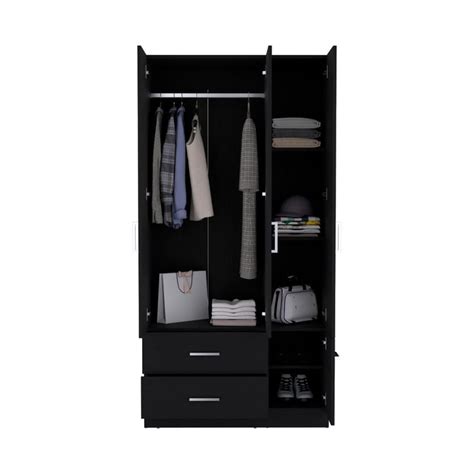 Closet Cebres Wengue Con Cuatro Puertas Y Dos Cajones Zf Rta Design