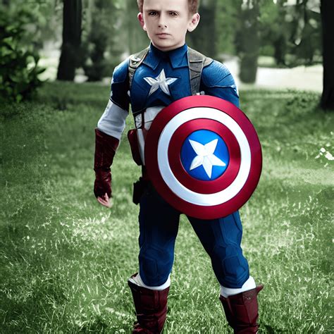 Captain America Chris Evans As an 8YearOld Kid · Creative Fabrica