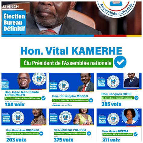 RD Congo Vital Kamerhe élu président de lAssemblée Nationale