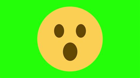 Default Shocked Face Emoji Spin Scale Up Animated Green Background