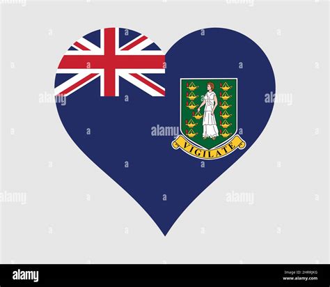 British Virgin Islands Heart Flag BVI Love Shape Flag Virgin Islands