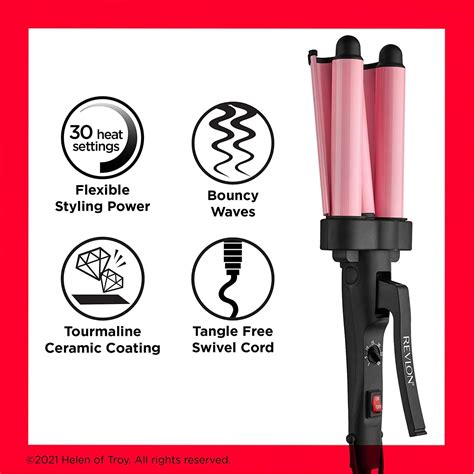 Revlon 3 Barrel Jumbo Hair Waver Pink Effortless Waves And Curls
