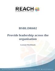 Bsbldr Docx Bsbldr Provide Leadership Across The Organisation