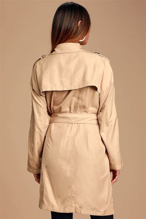 Staying Chic Tan Belted Trench Coat Belted Trench Coat Lightweight Trench Coat Tan Belt