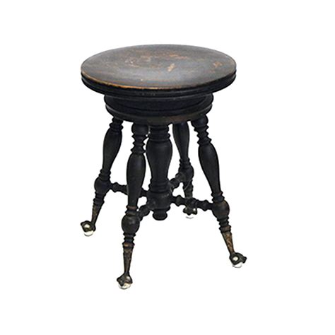 Antique Victorian Wood Adjustable Swivel Piano Stool Extreme Antique