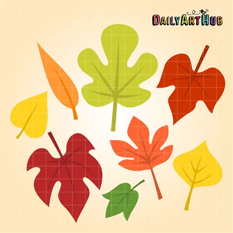 Cute Autumn Leaves Clip Art Set Daily Art Hub Graphics Alphabets