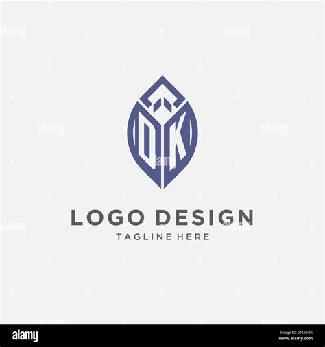 DK Logo With Leaf Shape Clean And Modern Monogram Initial Logo Design