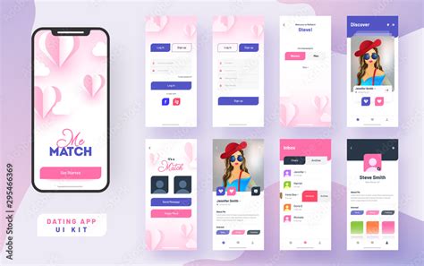 Dating App Ui Kit For Responsive Mobile App Or Website With Different