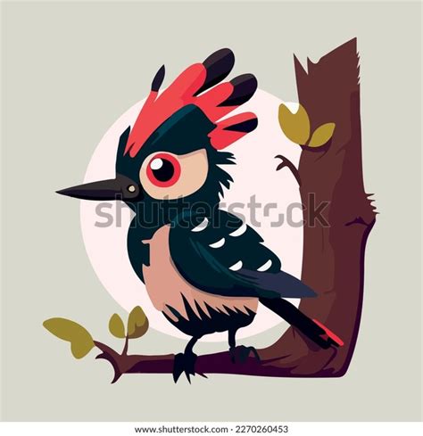 Cute Woodpecker Cartoon Flat Vector Illustration Stock Vector Royalty