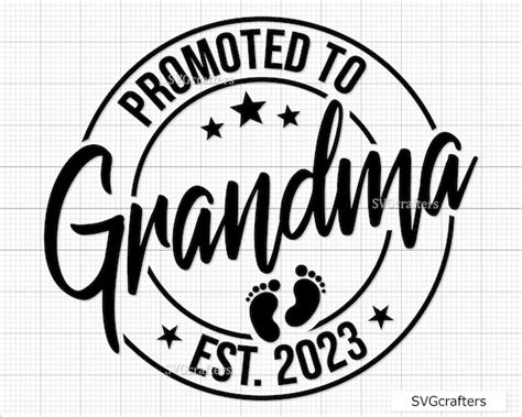 Promoted To Grandma Svg Png Baby Announcement Svg Etsy Canada