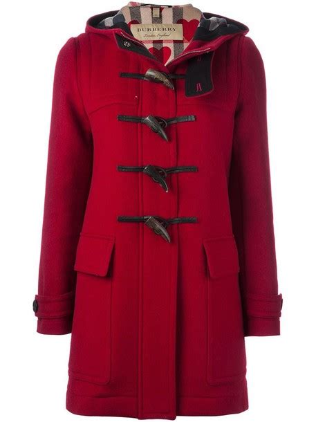 Burberry Duffle Coat Women S Size 8 Red Wool Wheretoget