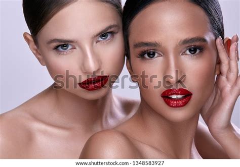 Gorgeous Girls Wearing Evening Make Naked Stock Photo Shutterstock