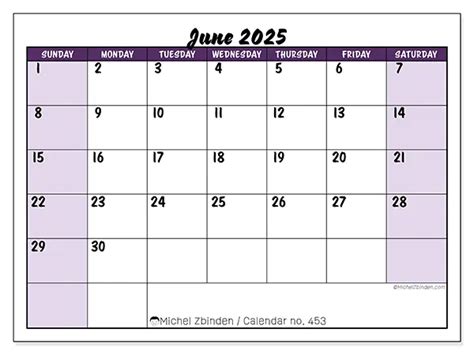 Calendar June 2025 The Mauve Twilight N 453 Michel Zbinden Liberia