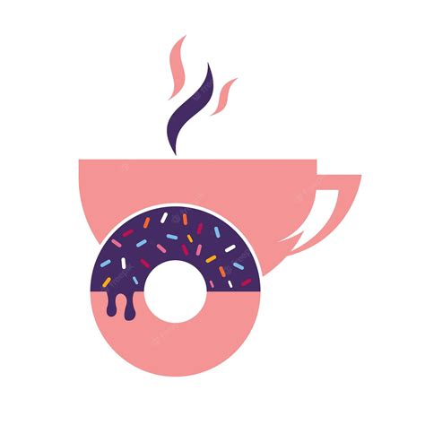 Vector De Logotipo De Donut Y Café Diseño De Logotipo De Tienda De