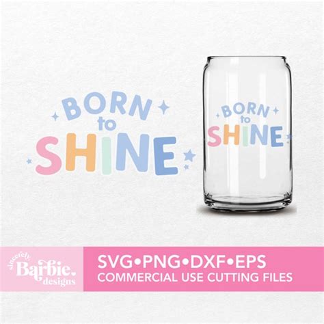 Born To Shine Svg File Positive Affirmations Quotes Digital Etsy