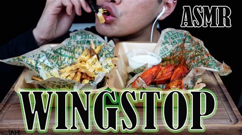 ASMR WINGSTOP VOODOO FRIES FRIED CHICKEN WINGS MUKBANG RAD ASMR