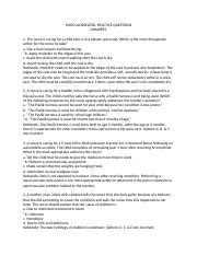 Musculoskeletal Practice Questions Answer Key Docx MUSCULOSKELETAL