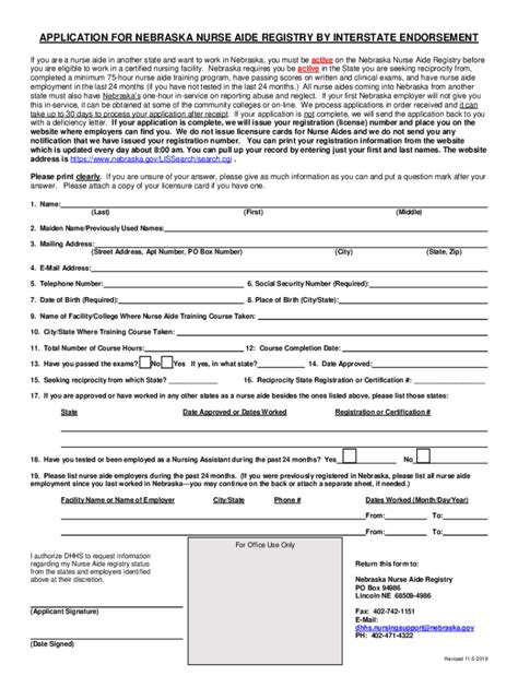 Nebraska Cna Reciprocity 2019 2025 Form Fill Out And Sign Printable Pdf Template Airslate