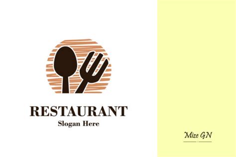 Restaurant Logo With Spoon And Fork Gráfico Por Mizegn · Creative Fabrica