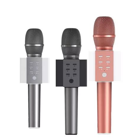 Microphone karaoké avec haut parleur Bluetooth 5W Argent