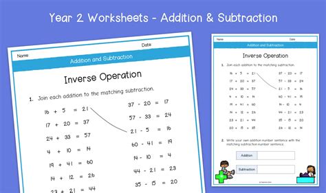 Year 2 Inverse Operation Worksheets KS1 Addition Subtraction