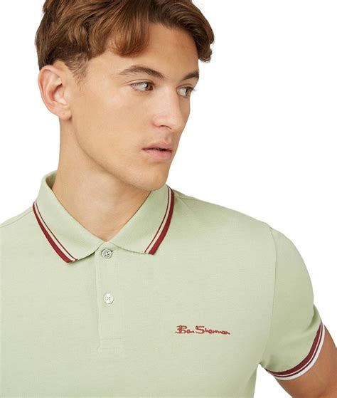 Ben Sherman Pistachio Signature Tipped Polo Shirt Modfellas Clothing