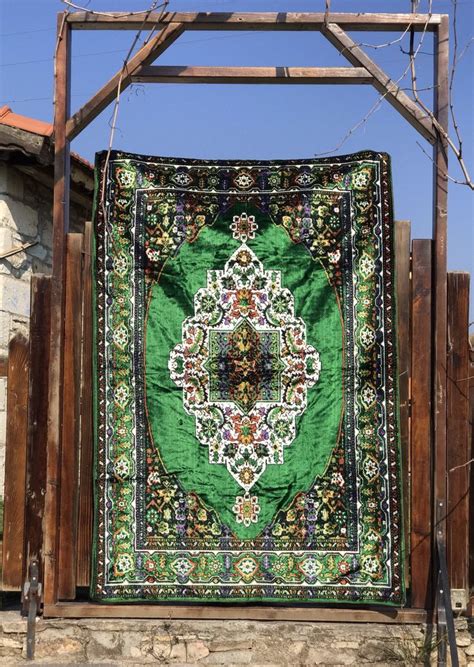 1970s Turkish Velvet Rug / Wall Tapestry / Green Wall Tapestry | Etsy | Bohemian wall tapestry ...