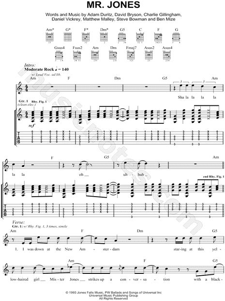 Mr Jones Guitar Chords