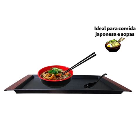 Kit Sopa Japonesa Tigela 450 Ml Colher Hashi Bandeja Submarino