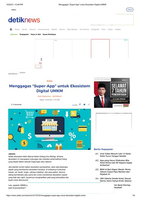 Pdf Menggagas Super App Untuk Ekosistem Digital Umkm