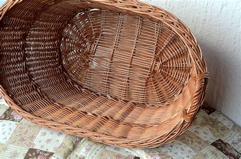 Large Wicker Laundry Basket Big Laundry Basket Handled Oval Etsy