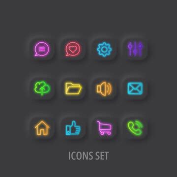 Premium Vector | Dark mode icons set