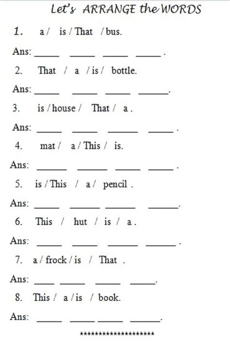 This That Worksheet For Ukg Class 1 English Worksheets For Kindergarten English Worksheets