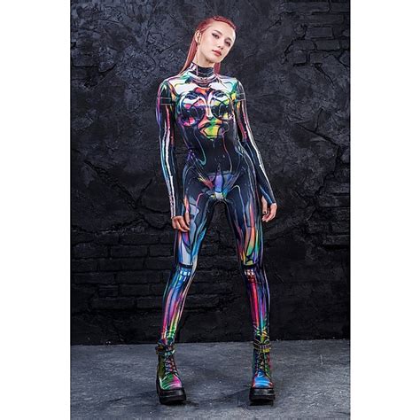 Skeleton Skull Zombie Cosplay Costume Bodysuits Full Body Catsuit