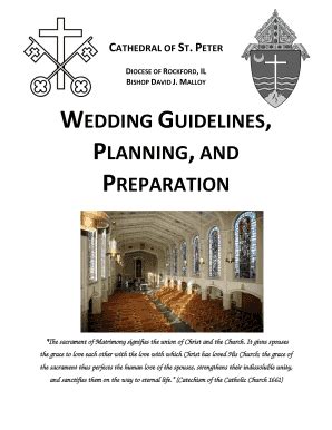 Fillable Online Cathedralofstpeter WEDDING GUIDELINES PLANNING