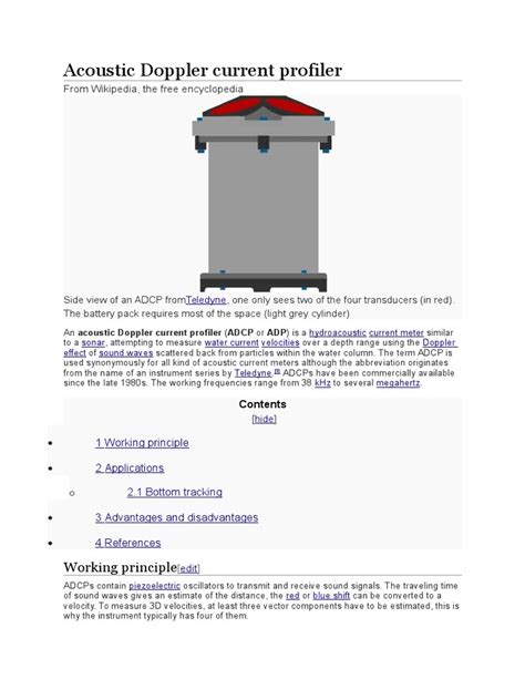 Acoustic Doppler Current Profiler | Waves | Applied And Interdisciplinary Physics