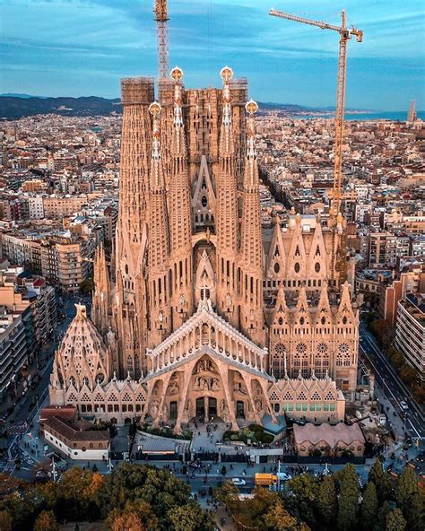 Naam Van Het Gebouw Sagrada Familia De Locatie Spanje Barcelona Het