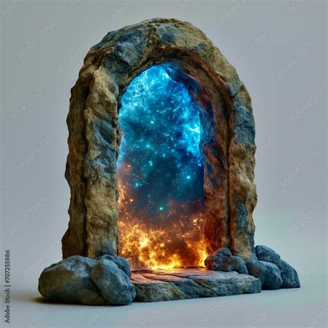 Magic Gate Portal In A Stone Arch Fantasy Gate Ancient Ruins