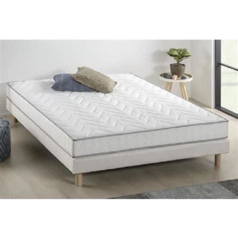 Ensemble matelas mousse mémoire de forme sommier 140 x 190cm Ferme