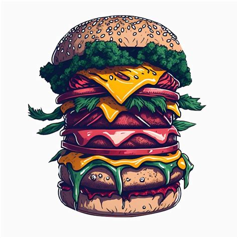 Premium Ai Image Big Burger Created With Ai Technology