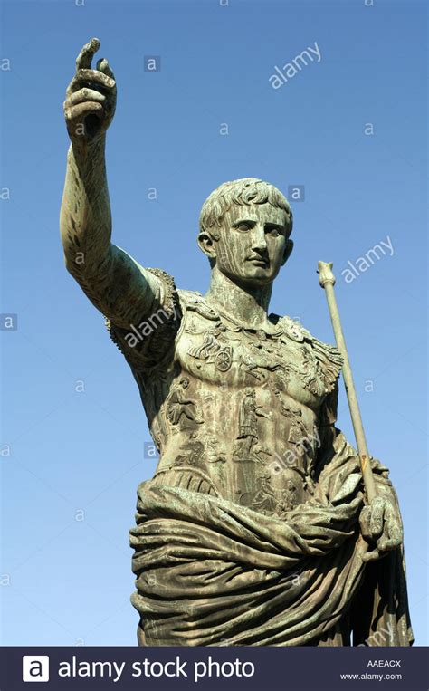 Bronze Statue Of Julius Caesar The Forum Rome Italy Stock Photo