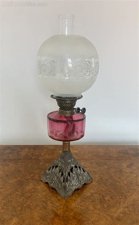 Antiques Atlas Antique Victorian Cranberry Glass Oil Lamp