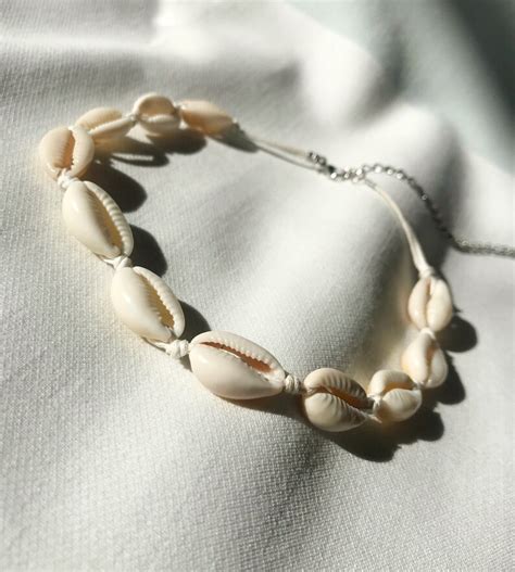 Shell Necklace Shell Choker Seashell Necklace Cowrie Shell Etsy