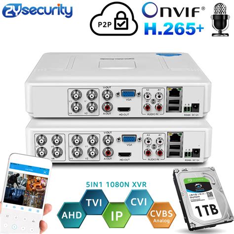 H 264 Onvif 4 قناة 8Ch CCTV الهجين DVR 1080N 5IN1 مسجل ل كاميرا AHD TVI