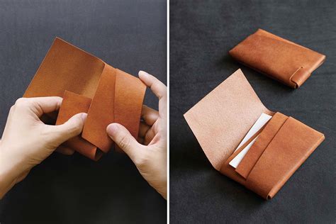 This Leather Card Holder Is Made Just By Folding A Single Piece Of