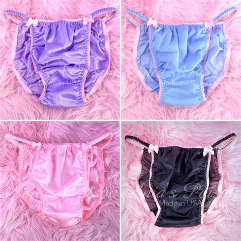 Vintage Style String Bikini Soft ALL Nylon Tricot Pink Trim Etsy