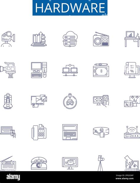 Hardware Line Icons Signs Set Design Collection Of Hardware