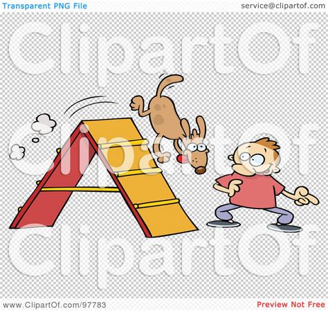 Royalty Free Rf Clipart Illustration Of A Toon Guy Training His Dog