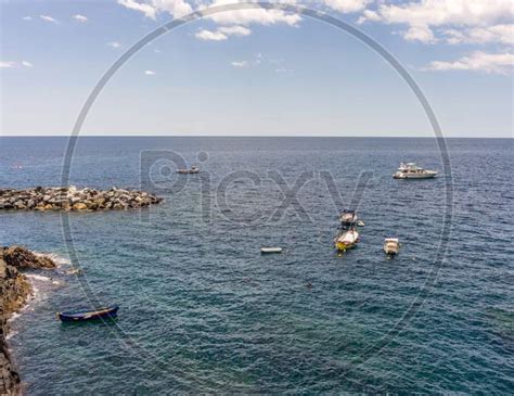 Image Of Manarola Cinque Terre Italy June Boats Near The