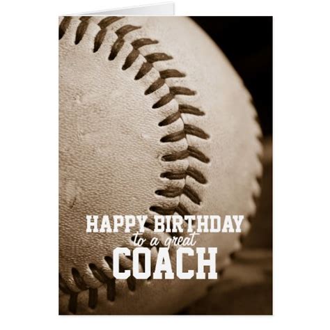 Happy Birthday Baseball Coach Greeting Card | Zazzle